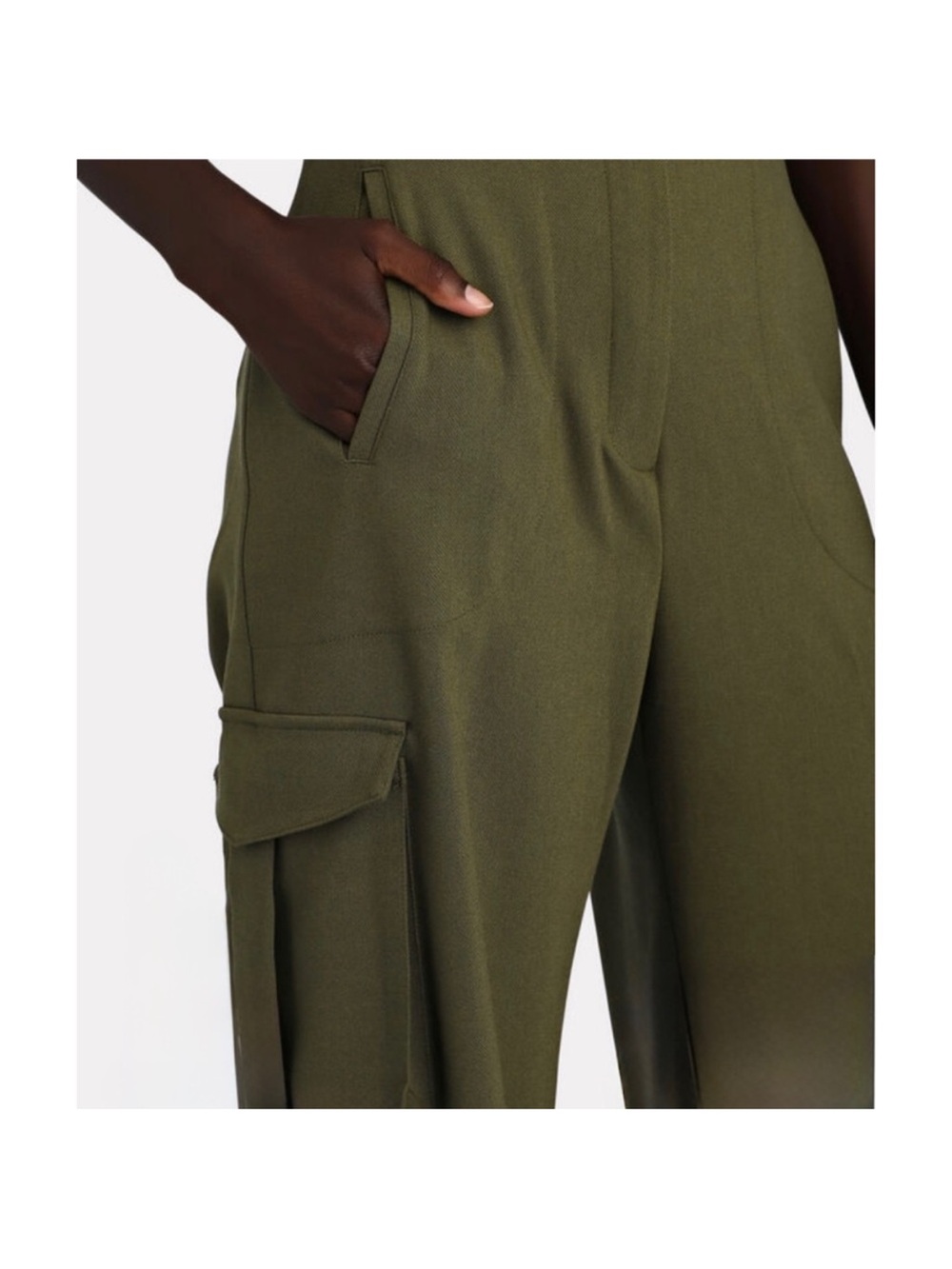 RONNY KOBO | $338 Chuck Wide-Leg Cargo Pants in Olive/Army, Size Medium - Picture 7 of 7
